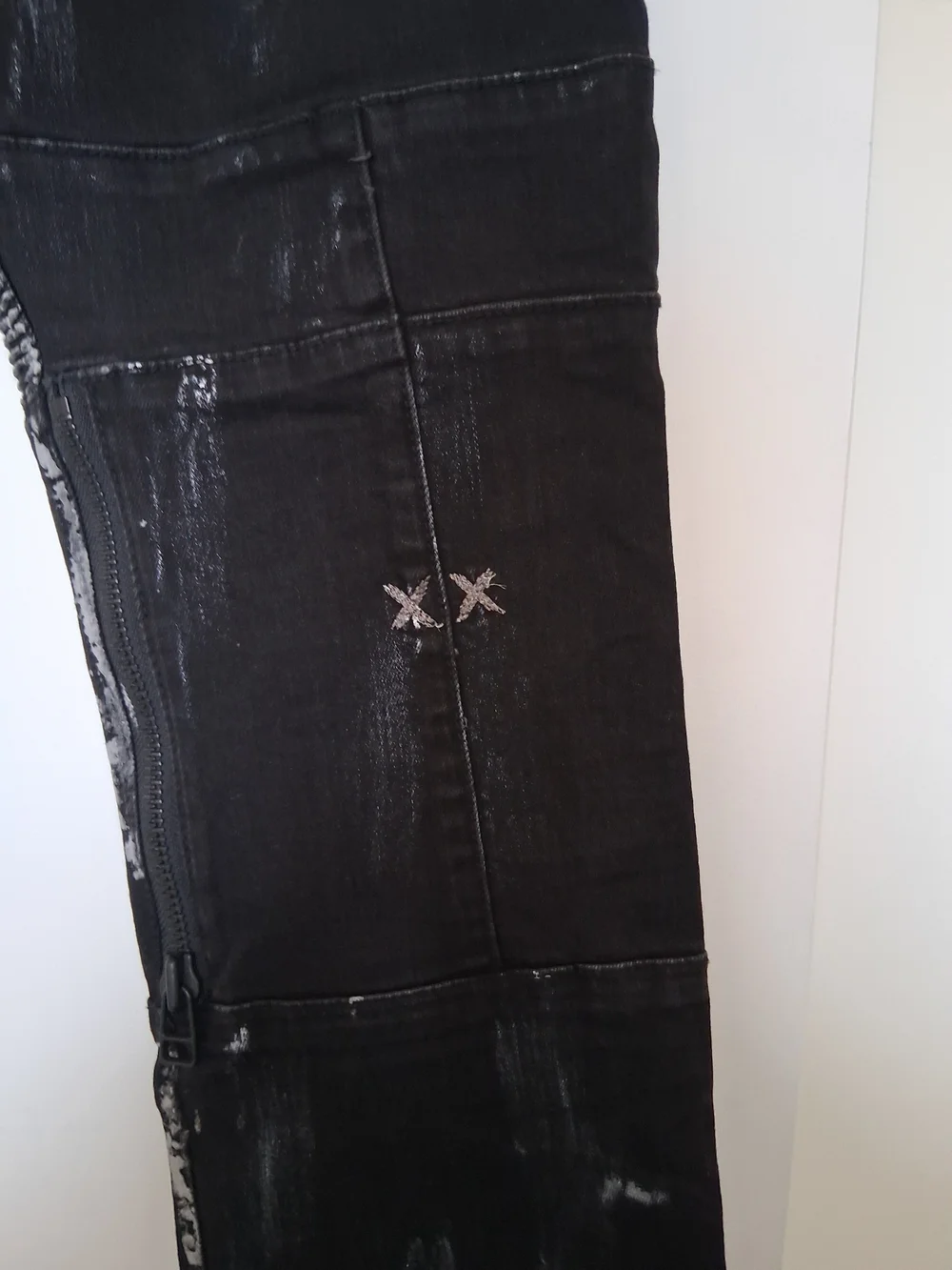 Cult of Individuality Black Distressed Skinny Moto Jeans With 3M!